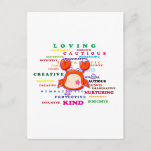 Cartão Postal Traços de Sinal Zodiac do cancer