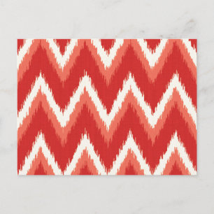 Cartão Postal Traços Ikat Chevron - Laranja e Branco