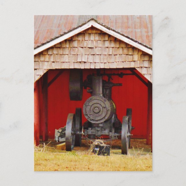 Cartão Postal Tracter Antiquado com Vapor (Frente)