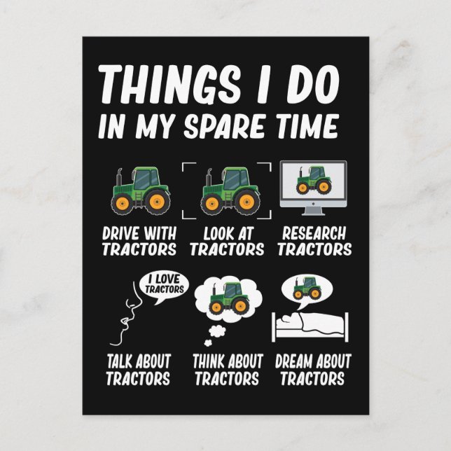 Cartão Postal Tractor Boy Funny Farming Tractors (Frente)