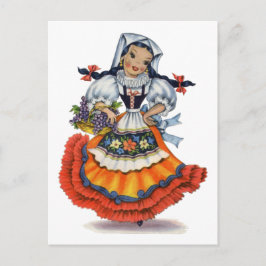 Cartão postal tradicional de menina espanhola Vint