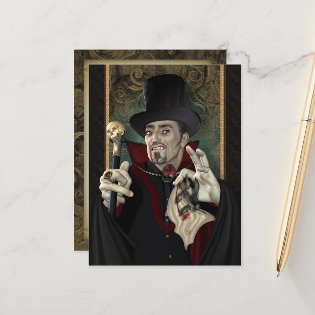 Cartão postal tradicional de vampiro (Frente/Verso In Situ)