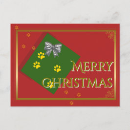 Cartão Postal Traditional Christmas Postcard - Gold Typography