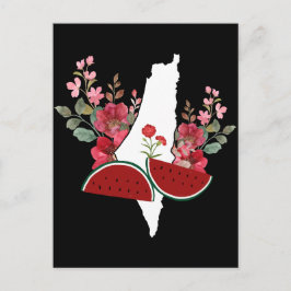 Cartão Postal Traditional Palestine elements in palestine map