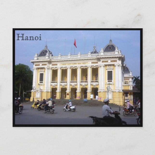 Cartão Postal tráfego da ópera de hanoi (Frente)