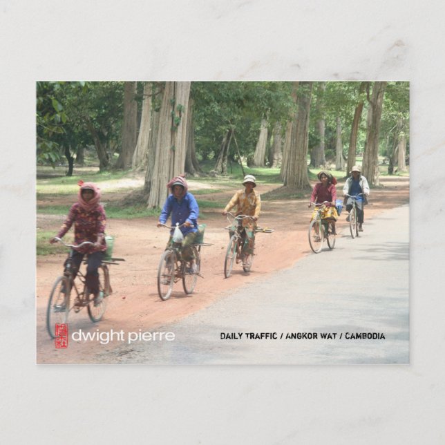 Cartão Postal Tráfego Diário * Angkor Wat - Camboja... (Frente)
