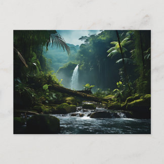 Cartão Postal Traffic Falls Tropical RainForest Fotografia