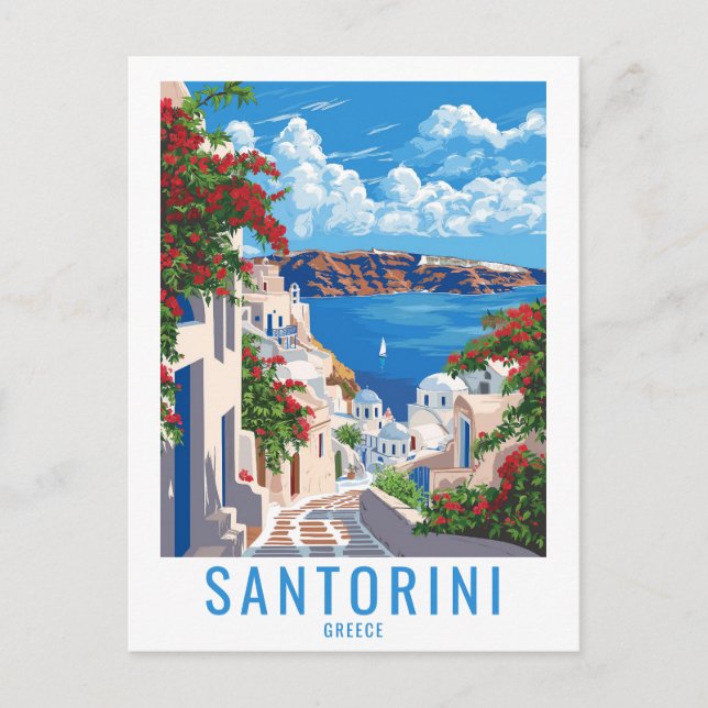Cartão Postal Traga Santorini para casa: Grécia Santorini (Frente)
