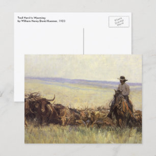 Cartão Postal Trail Herd to Wyoming, por WHD Koerner