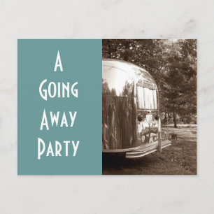 Cartão postal Trailer de viagem antigo indo embora