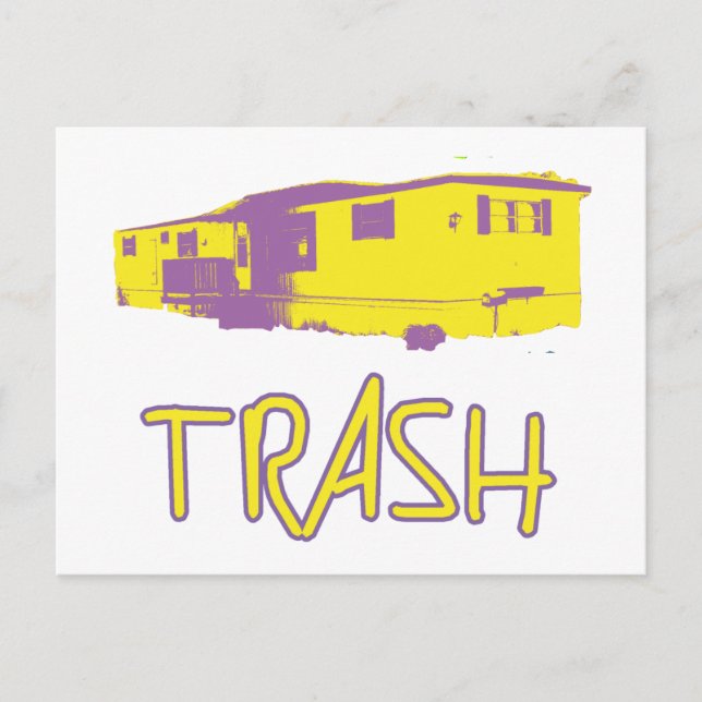 Cartão Postal Trailer White Park Trash Pobre Buraco Vermelho (Frente)