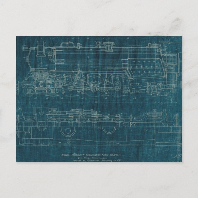 Cartão Postal Train Blueprint I (Frente)