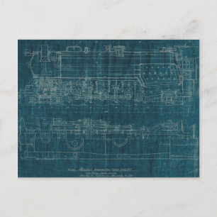 Cartão Postal Train Blueprint I