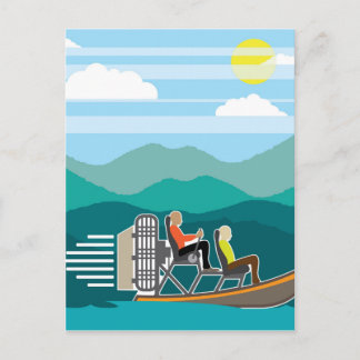 Cartão Postal Traje de Boat Swamp AirBoat