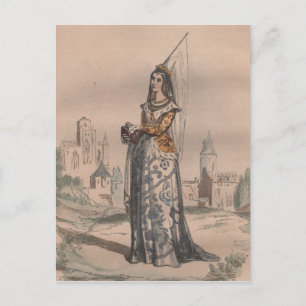 Cartão Postal Traje de moda medieval francesa Joan of Arc