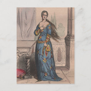 Cartão Postal Traje Francês Medieval Sob Carlos VI