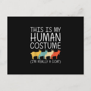 Cartão Postal Traje Humano de Cabra para Halloween