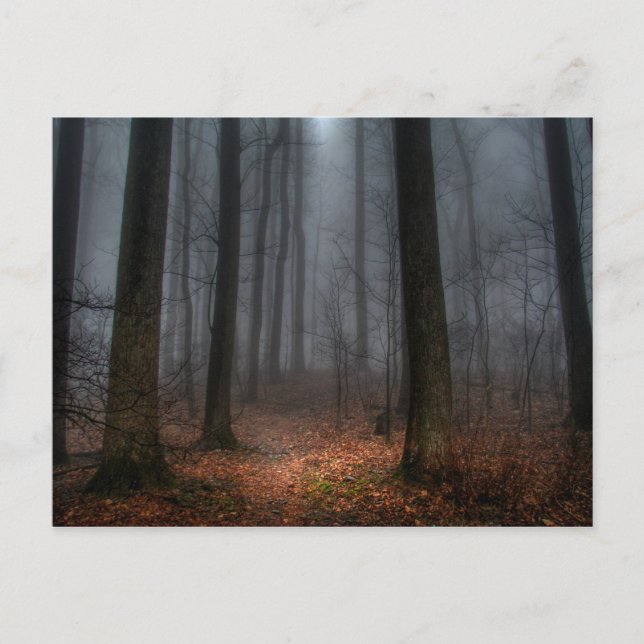 Cartão Postal Trajeto enevoado à montanha da parte superior lisa (Frente)