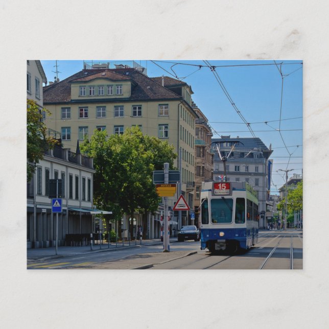 Cartão Postal Tram de Zurique (Frente)