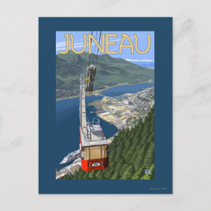 Cartão Postal Tram sobre Juneau, Poster de Viagens vintage do Al