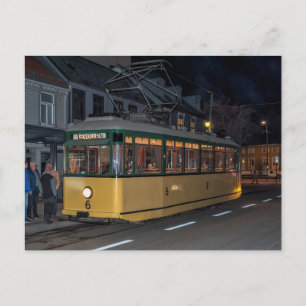 Cartão Postal Tram Veteran em Trondheim, Noruega.