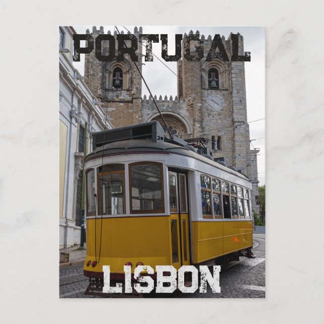 Cartão Postal Trama amarela na Catedral de Lisboa em Portugal (Frente)