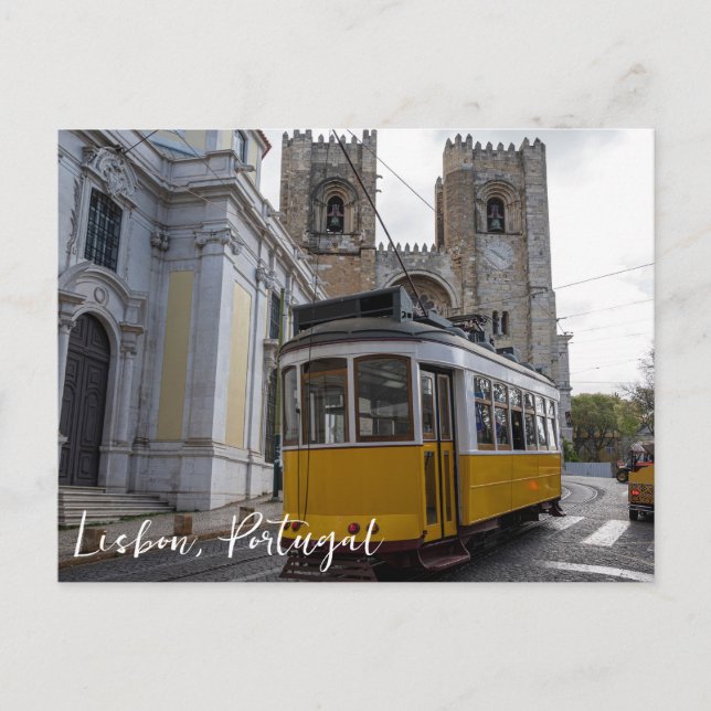 Cartão Postal Trama amarela na Catedral de Lisboa em Portugal (Frente)
