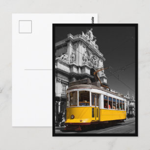 Cartão Postal Trama Amarelo de Lisboa. Augusta Street Arch B/W F