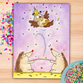 Cartão Postal Trampoline Happy Birthday postcard by Nicole Janes