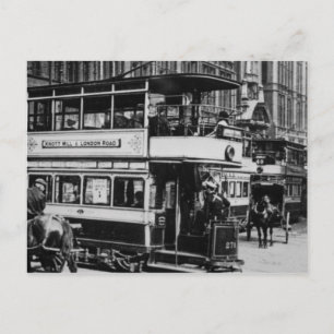 Cartão Postal Trams em Manchester, c.1900