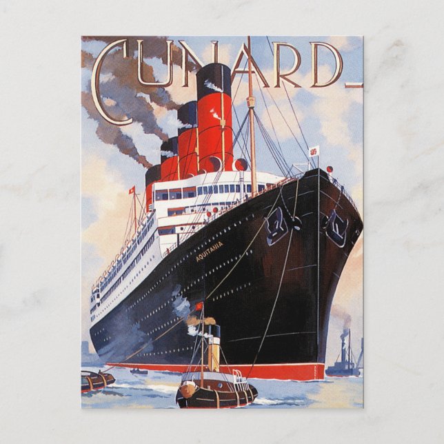 CARTÃO POSTAL TRANSATLÂNTICO CUNARD AQUITANIA (Frente)