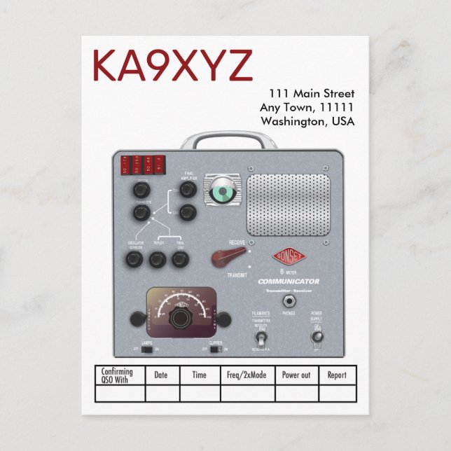 Cartão Postal Transceptor de Rádio Amador Gonset Communicator QS (Frente)