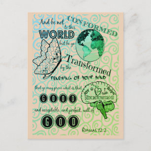 Cartão Postal Transforme o 12:2 dos romanos