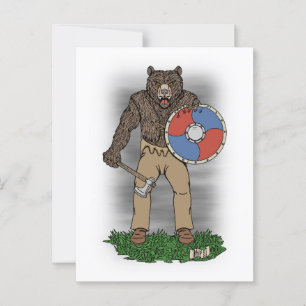 Cartão Postal Transformou o Viking Berserker ou Werebear
