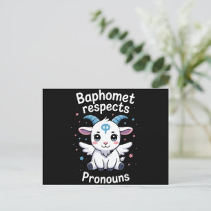 Cartão Postal Transgender Baphomet Respeita Pronouns Trans Pride