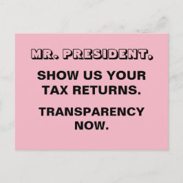 Cartão Postal Transparência dos Retornos Fiscais de Trump