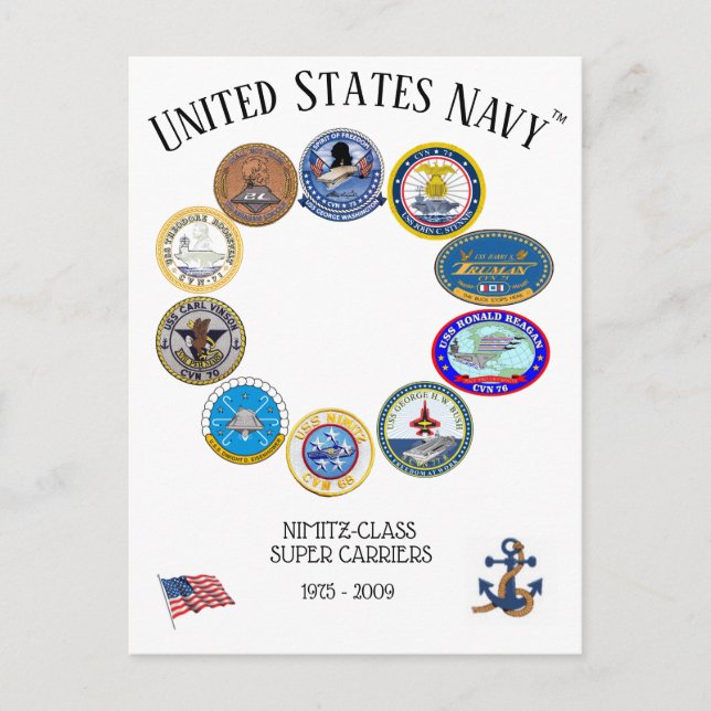 Cartão Postal TRANSPORTADORAS DE FORNECEDORES DE CLASSE NiIMITZ  (Frente)