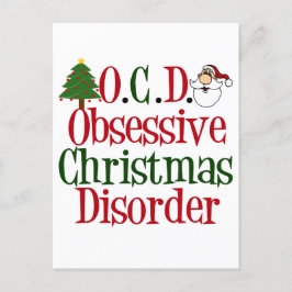 Cartão Postal Transtorno Obsessivo do Natal Humor de Festa Diver