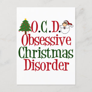 Cartão Postal Transtorno Obsessivo do Natal Humor de Festa Diver