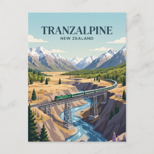 Cartão Postal TranzAlpine (Alpes do Sul) Nova Zelândia