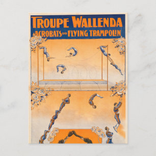 Cartão Postal Trapézio, Acrobatas E Trampolim Voador