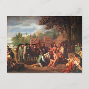 Cartão Postal Tratado de Penn com índios