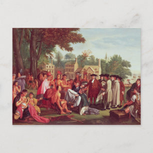 Cartão Postal Tratado de William Penn com os índios em 1683