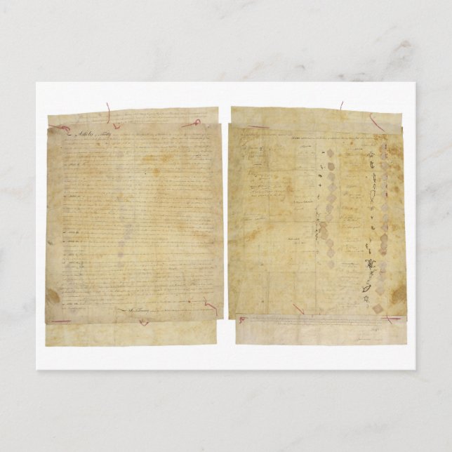 Cartão Postal Tratado Indígena Ottawa Chippewa Wyandot Potawatom (Frente)