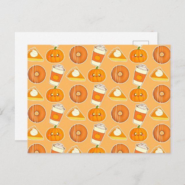 Cartão Postal Tratamentos de Abóbora da Estação de Queda (Frente/Verso)