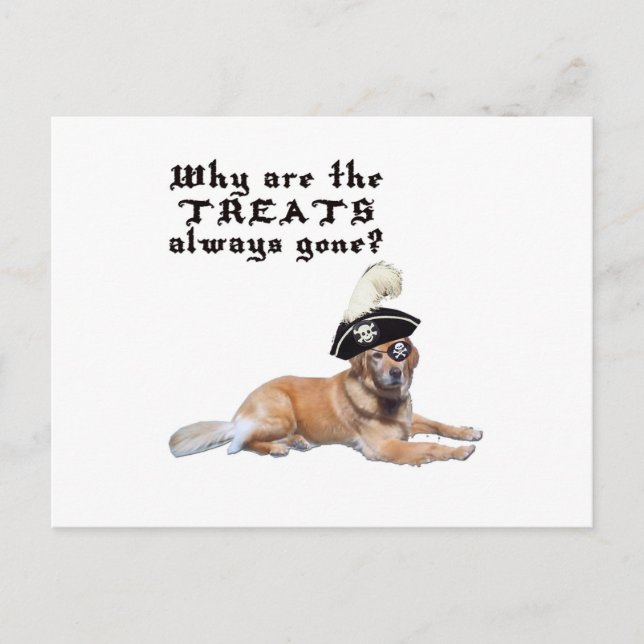 Cartão Postal Tratamentos de cães piratas (Frente)
