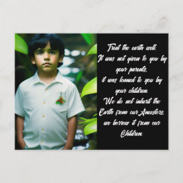 Cartão Postal Tratar bem a Terra | Menino tropical