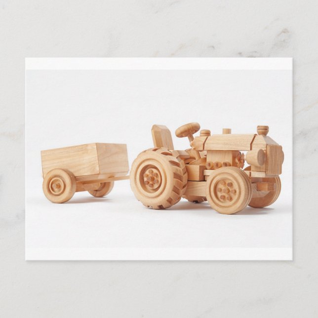 Cartão Postal trator de madeira (Frente)