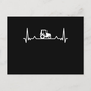 Cartão Postal Trator Heartbeat Farming and Farmer Gift