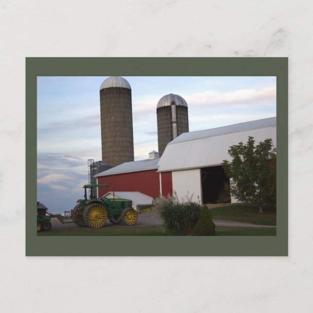 Cartão Postal Trator no Cartão-postal de Fazenda (Frente)